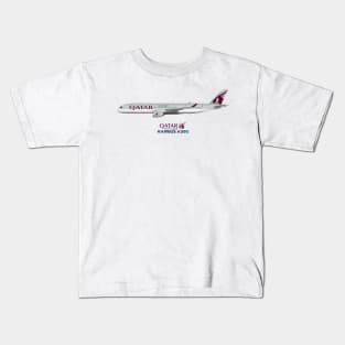 Illustration of Qatar Airbus A350 Kids T-Shirt